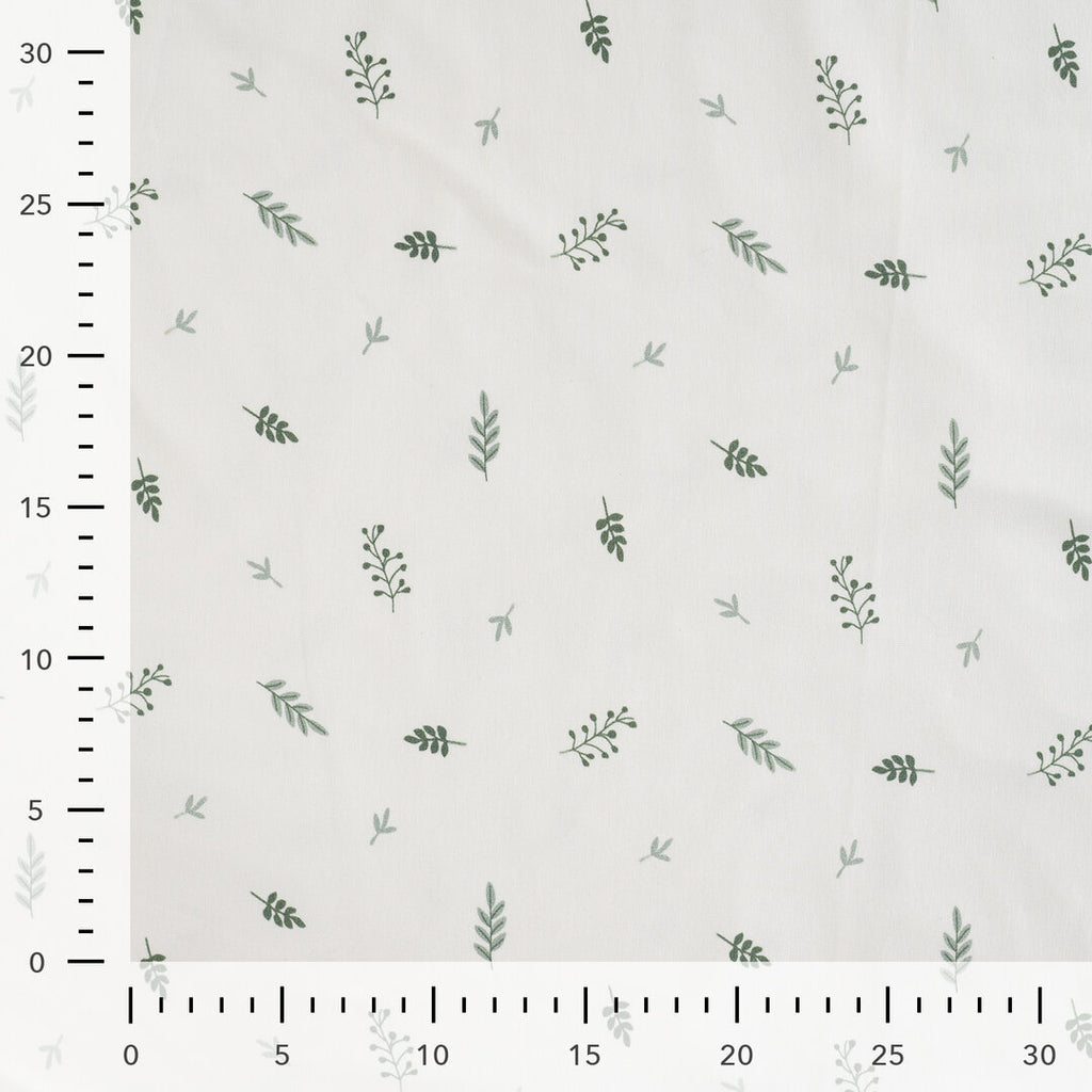 Jersey "Leaves" - ecru/pastell