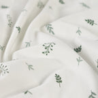Jersey "Leaves" - ecru/pastell