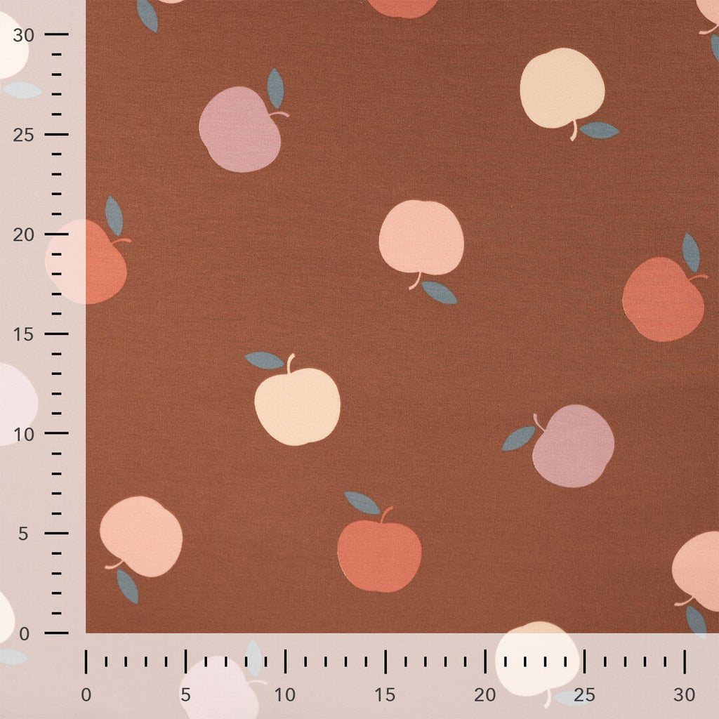 French Terry brusehd "Apples" - braun