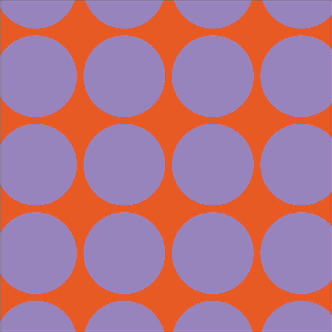 French Terry Punkte - lavendel/orange
