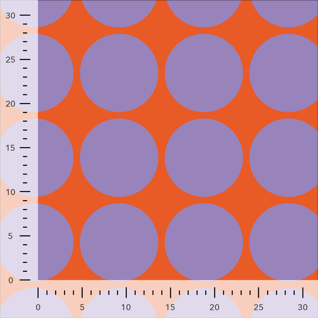 French Terry Punkte - lavendel/orange