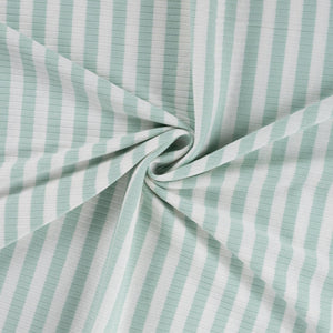 Baumwoll Rippjersey Streifen - dusty mint/white