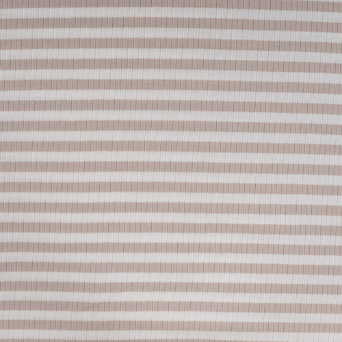 Baumwoll Rippjersey Streifen - sand/white