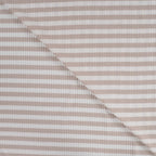 Baumwoll Rippjersey Streifen - sand/white