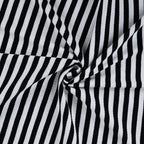 Baumwoll Rippjersey Streifen - black/white