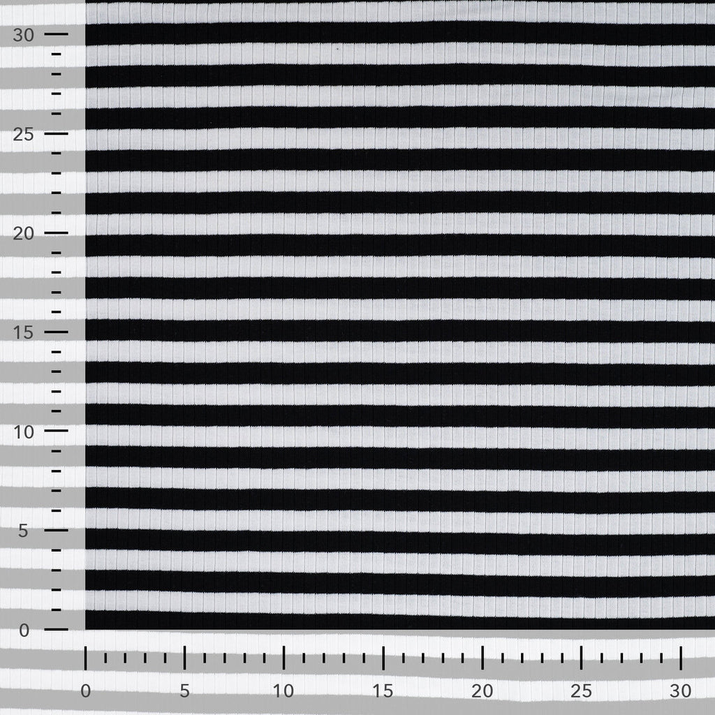 Baumwoll Rippjersey Streifen - black/white