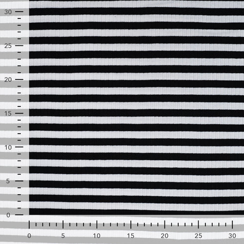 Baumwoll Rippjersey Streifen - black/white