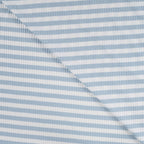 Baumwoll Rippjersey Streifen - dusty blue/white