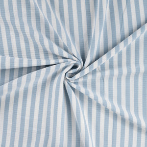 Baumwoll Rippjersey Streifen - dusty blue/white