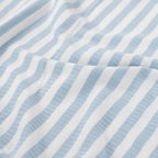 Baumwoll Rippjersey Streifen - dusty blue/white