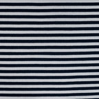 Baumwoll Rippjersey Streifen - navy/white