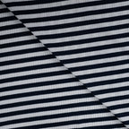 Baumwoll Rippjersey Streifen - navy/white