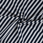 Baumwoll Rippjersey Streifen - navy/white