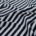 Baumwoll Rippjersey Streifen - navy/white