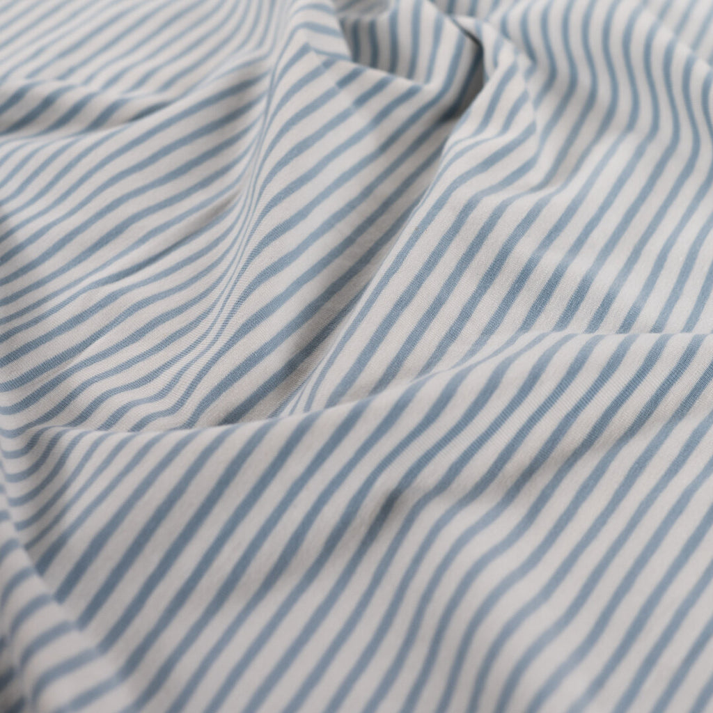 Jersey "small stripes" - rauchblau
