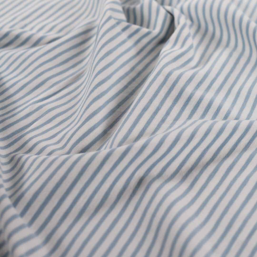 Jersey "small stripes" - rauchblau