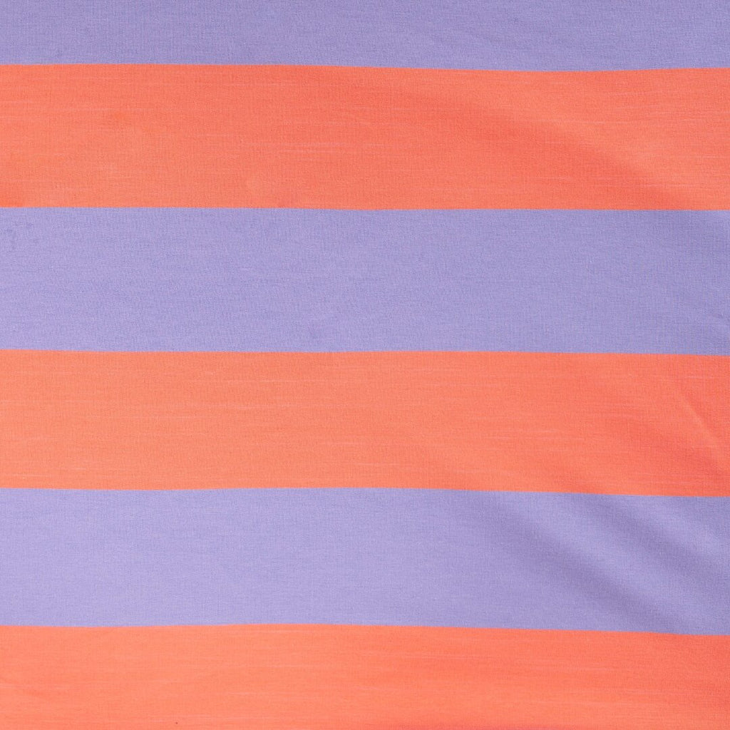 French Terry Block-Streifen - lavendel/orange
