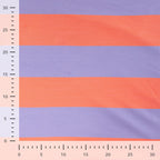 French Terry Block-Streifen - lavendel/orange