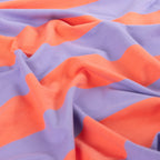 French Terry Block-Streifen - lavendel/orange