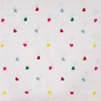 Baumwolle mit Stickerei - bunte Herzen