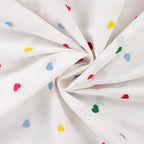 Baumwolle mit Stickerei - bunte Herzen