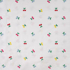 Baumwolle mit Stickerei - bunte Kirschen