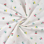 Baumwolle mit Stickerei - bunte Kirschen
