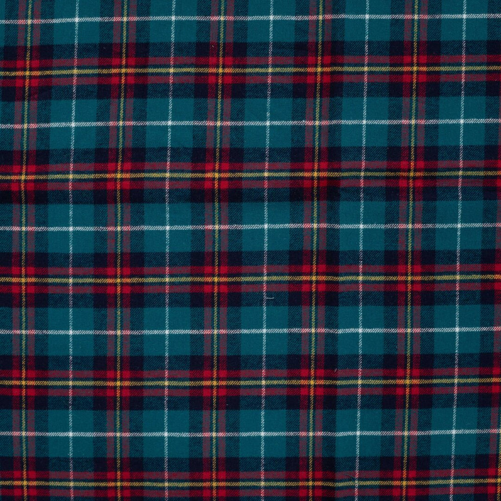 Baumwoll-Flanell check light - petrol