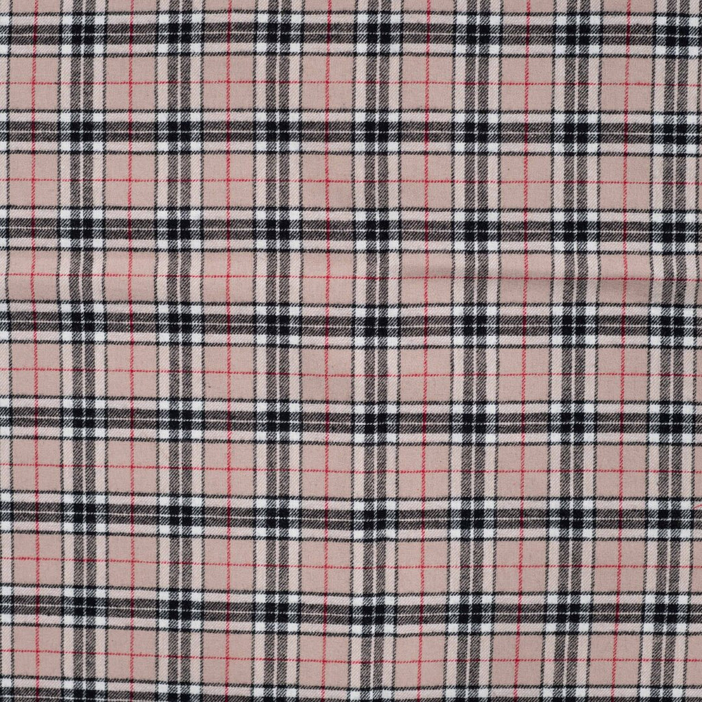 Baumwoll-Flanell check light - sand