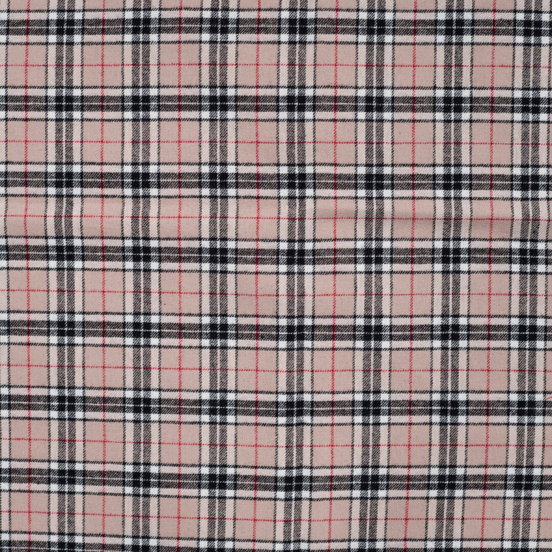 Baumwoll-Flanell check light - sand