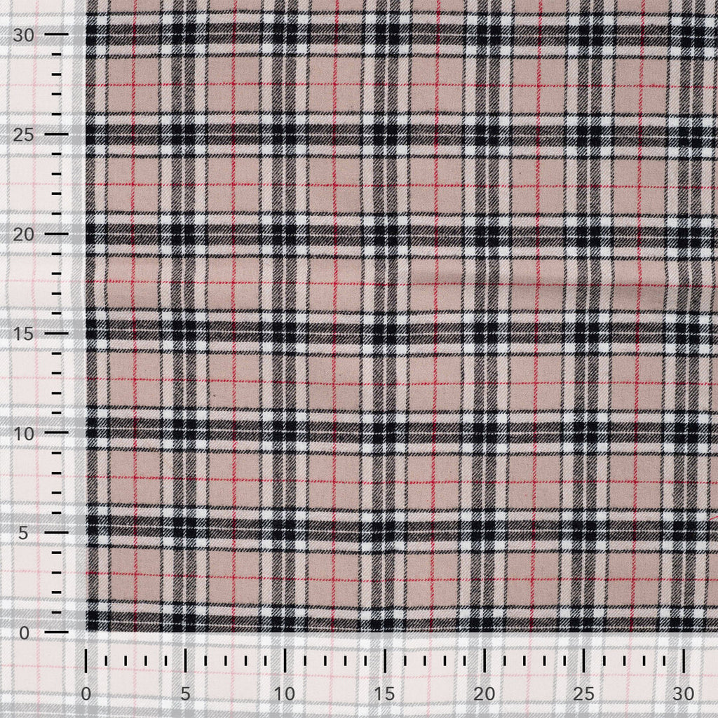 Baumwoll-Flanell check light - sand