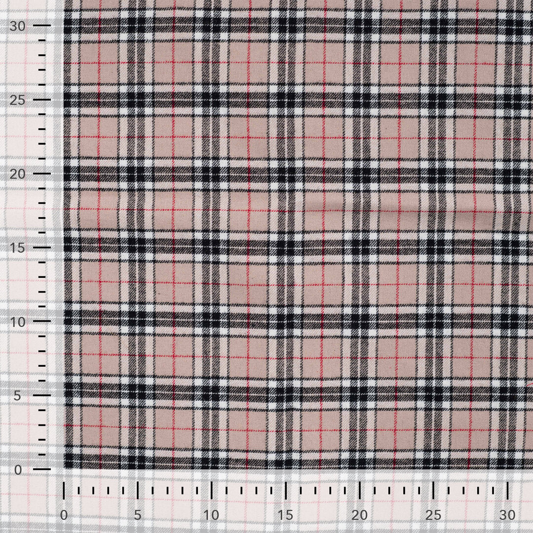 Baumwoll-Flanell check light - sand