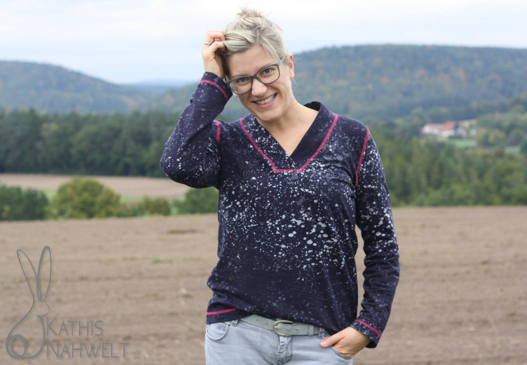 Designbeispiel: lillesol women No.24 Shirt mit V-Ausschnitt