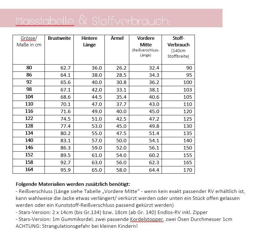 Maßtabelle