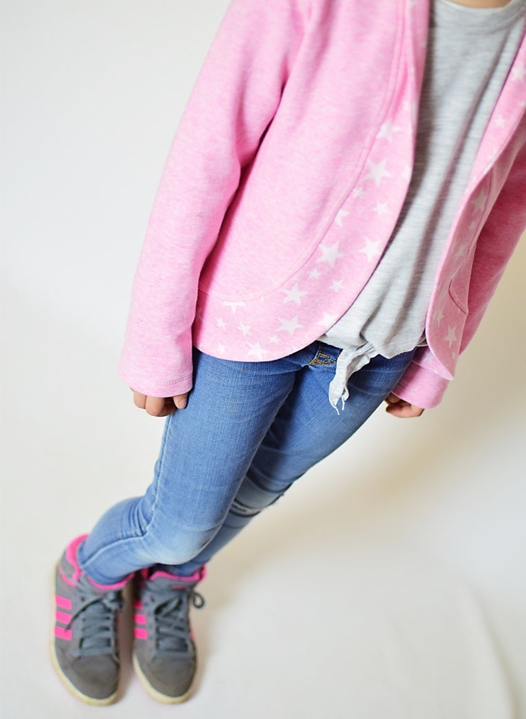 Designbeispiel: lillesol basics No.54 Cardigan mit Schalkragen