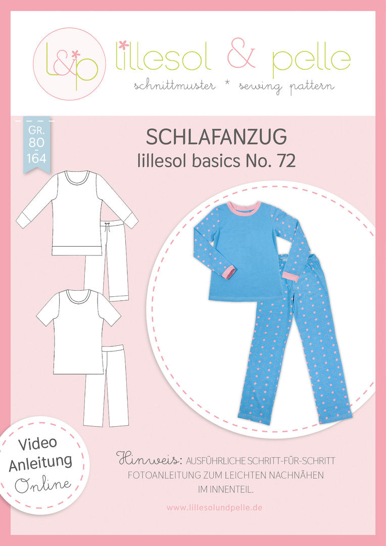 Papierschnittmuster lillesol basics No.72 Schlafanzug *mit Video-Nähanleitung* ✂✂✂