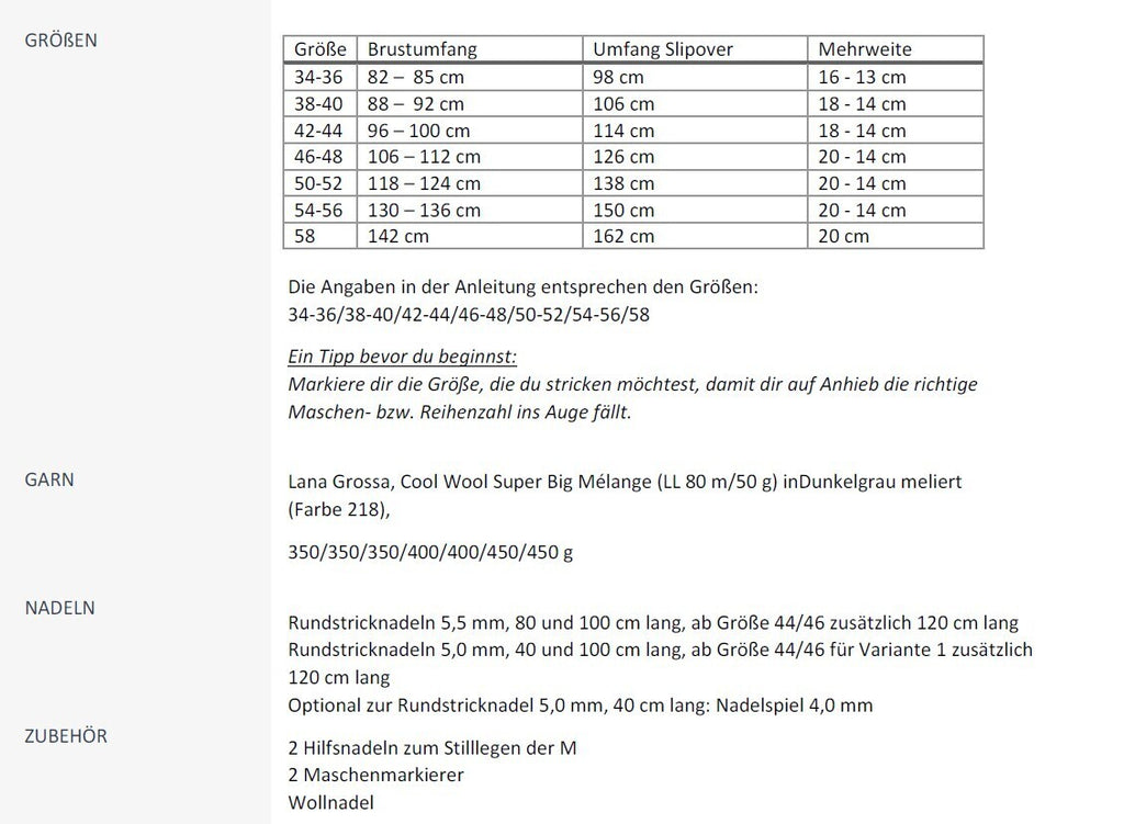 Ebook / Strickanleitung lillesol knits No.3 Slipover "Svala"