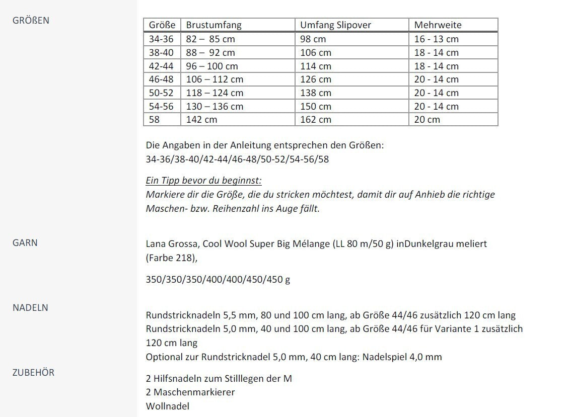 Ebook / Strickanleitung lillesol knits No.3 Slipover "Svala"
