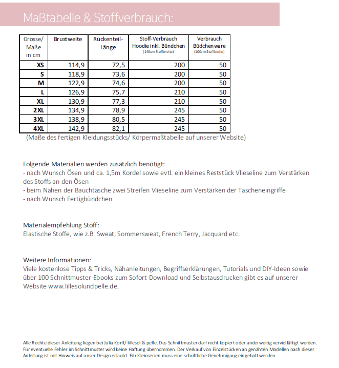 Ebook / Schnittmuster lillesol men No5 Comfort Hoodie * mit Video-Nähanleitung