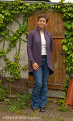Designbeispiel: lillesol women No.46 LongCardigan mit Schalkragen