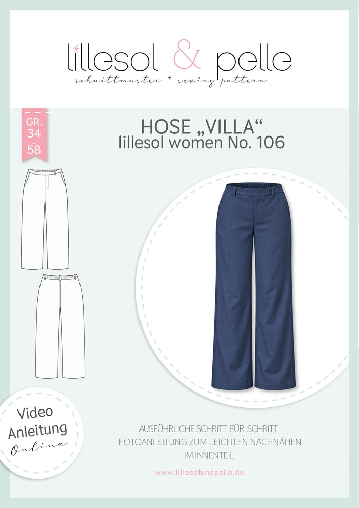 Schnittmuster lillesol women No.106 Hose "Villa" *mit Video Nähanleitung*