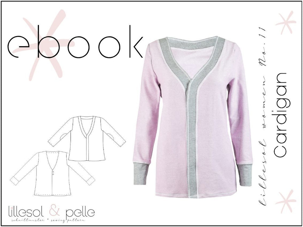 Ebook / Schnittmuster lillesol women No.11 Cardigan *mit Video-Nähanleitung*