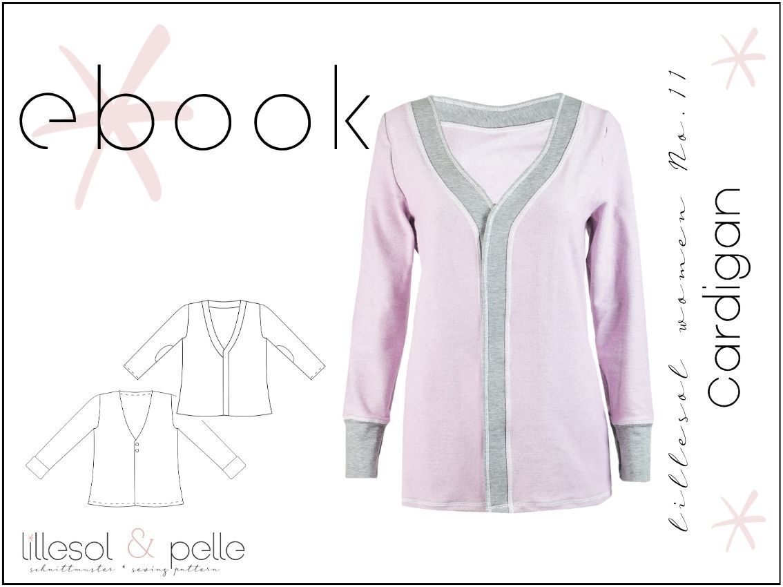 Ebook / Schnittmuster lillesol women No.11 Cardigan *mit Video-Nähanleitung*