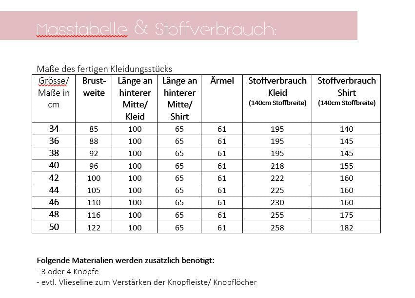 Maßtabelle