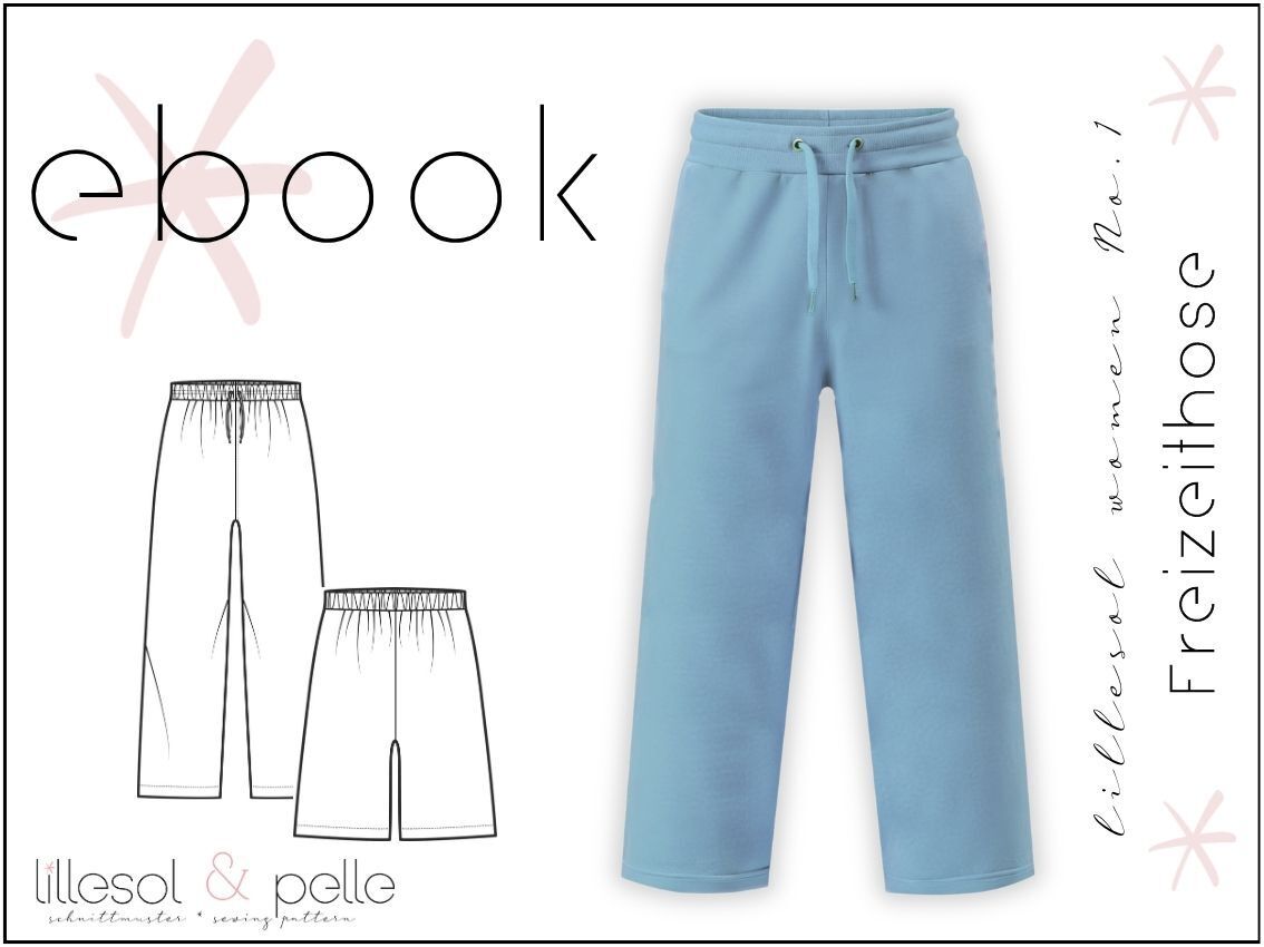 Ebook / Schnittmuster lillesol women No.1 Freizeithose *mit Video-Nähanleitung*