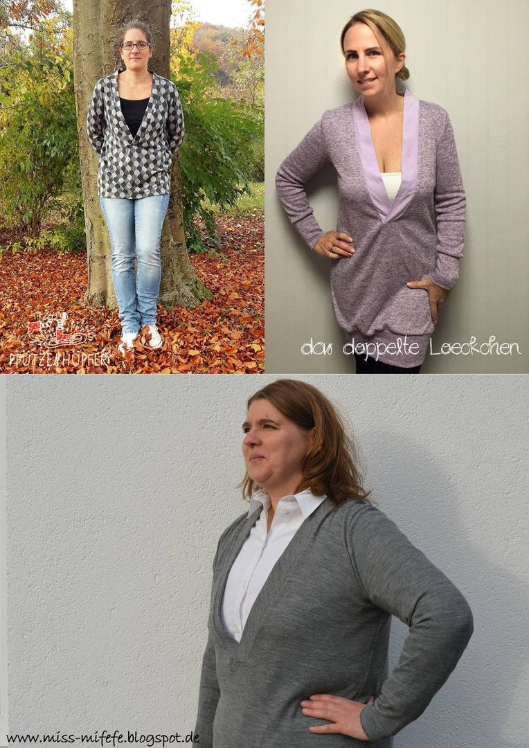 Designbeispiel: lillesol women No.24 Shirt mit V-Ausschnitt