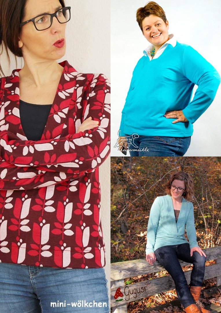 Designbeispiel: lillesol women No.24 Shirt mit V-Ausschnitt