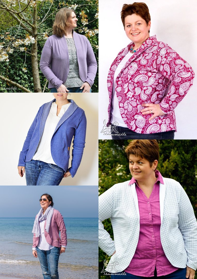Designbeispiel: lillesol women No.29 Cardigan mit Schalkragen