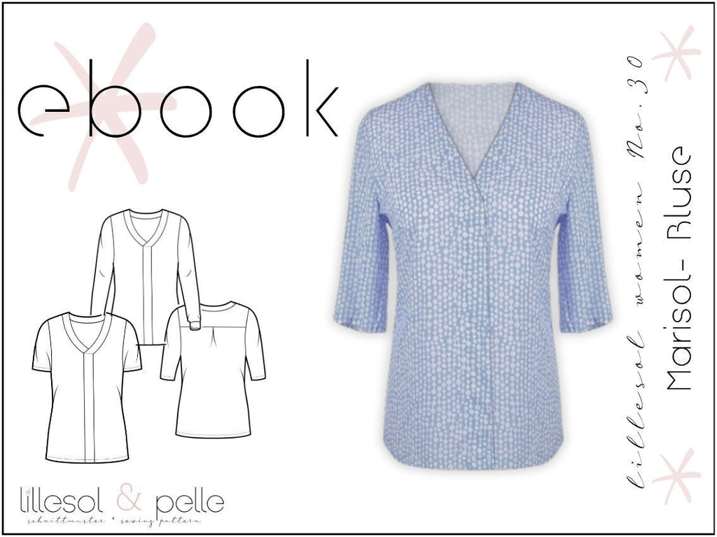 Ebook / Schnittmuster lillesol women No.30 Marisol-Bluse * mit Video-Nähanleitung *