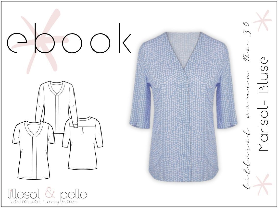 Ebook / Schnittmuster lillesol women No.30 Marisol-Bluse * mit Video-Nähanleitung *